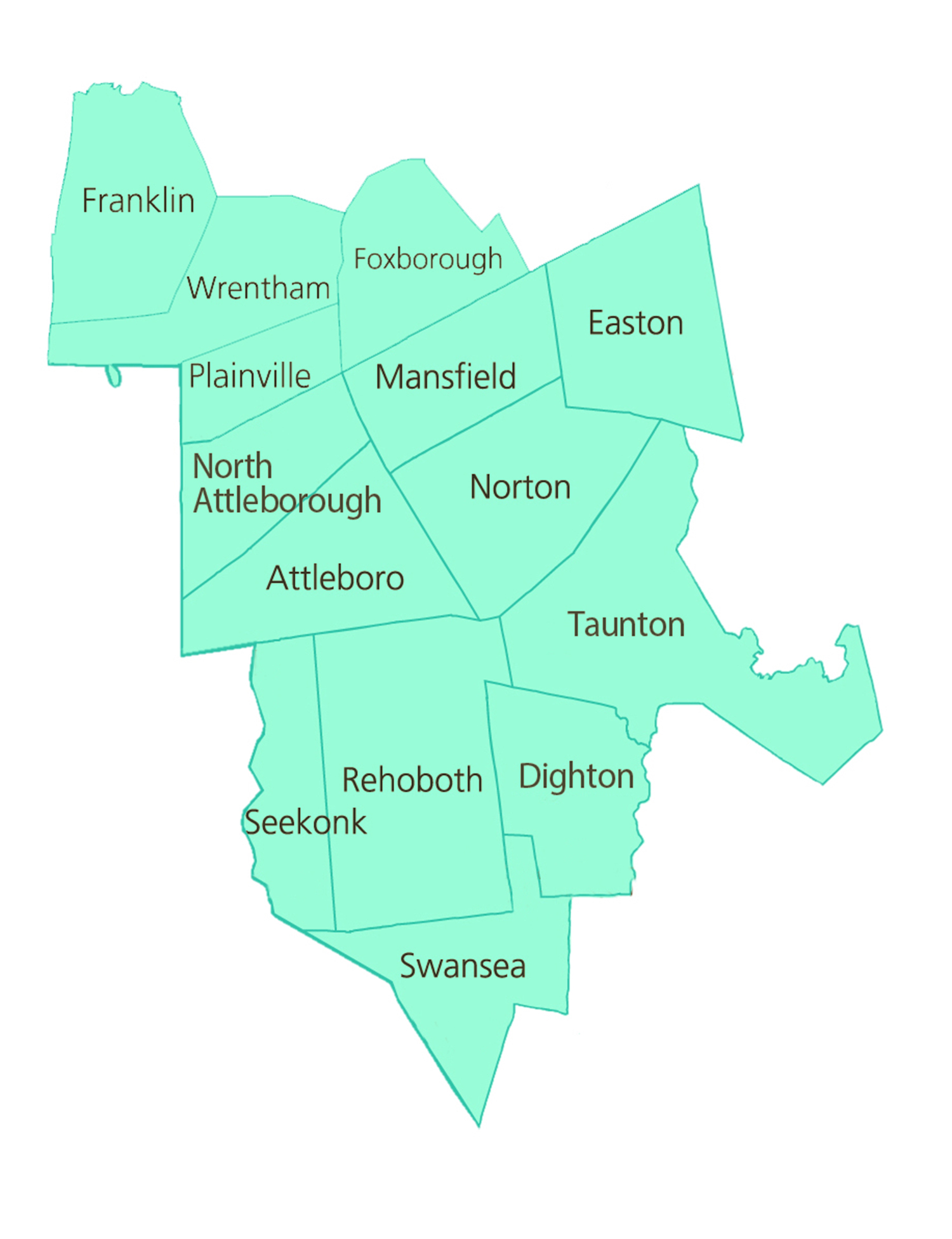 Map of MA towns