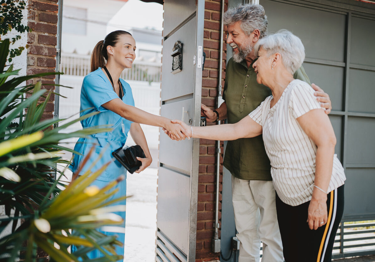 Nurse home visit senior couple